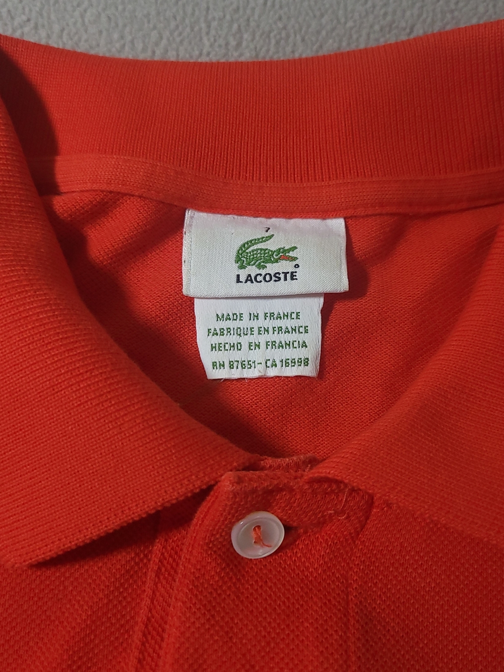 Vintage Chemise Lacoste Polo Shirt Made in France Red Size 7 XL Devanlay Pique